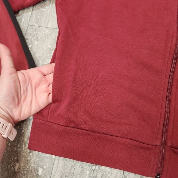 🇬🇪🍑Vintage Puma Burgundy & Black Zippered Track Jacket XLarge - Picture 9 of 11